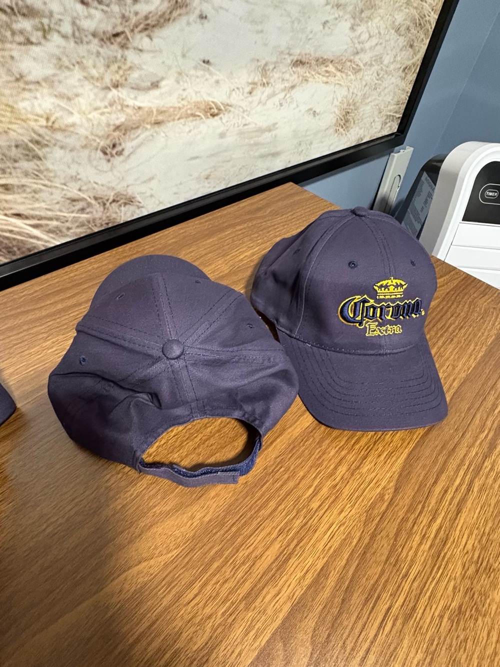 Corona Navy Cap with Yellow Logo Embroidery.  NWOT